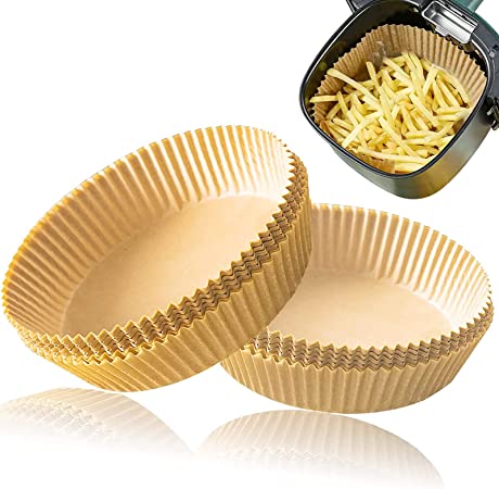 Air Fryer Liners,100Pcs Air Fryer Paper Liners,Non-Stick Air Fryer Liners Disposable for 3-5QT Air Fryer Waterproof and Oil-proof Food Grade Baking Parchment liners for Microwave Oven Baking